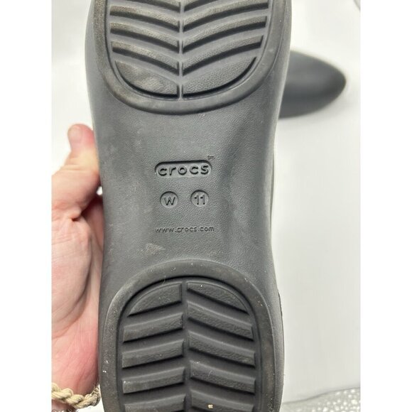 Crocs At Work Women’s Iconic Comfort Flats Slip On Black Size 11 - Picture 8 of 10